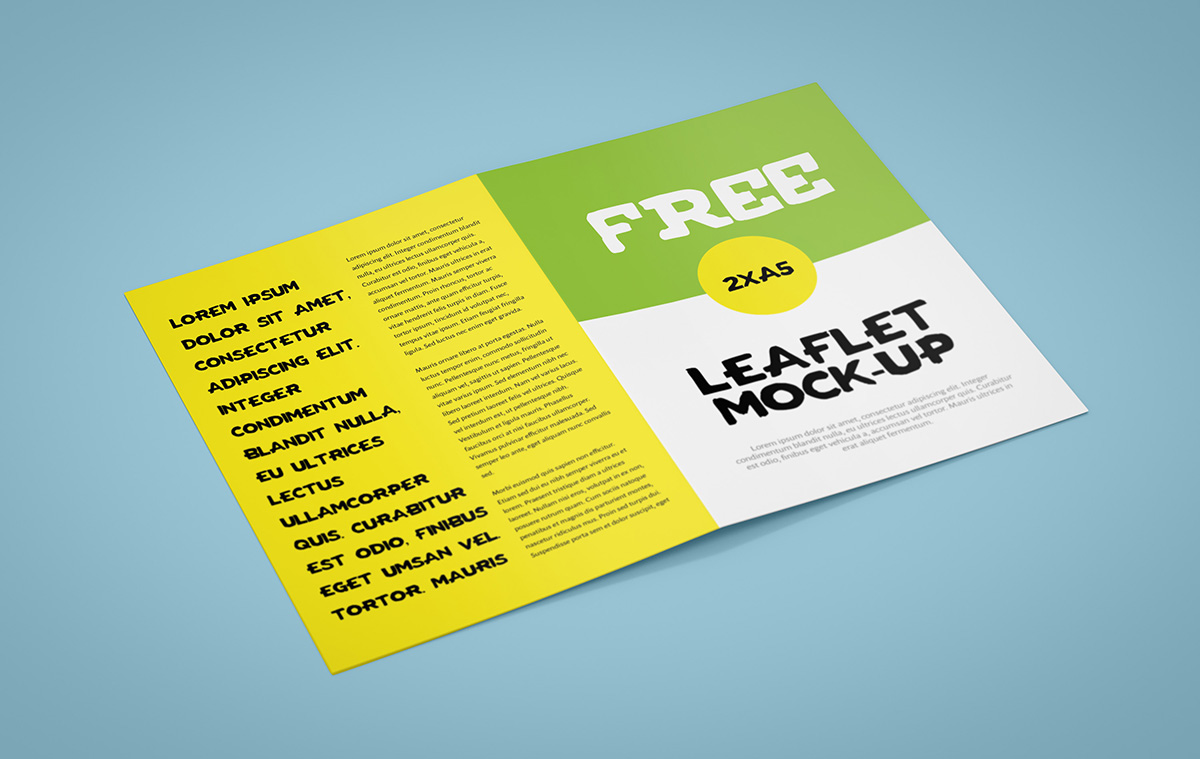 Leaflet Mockup   A5   Bi-fold - Mockups Design 