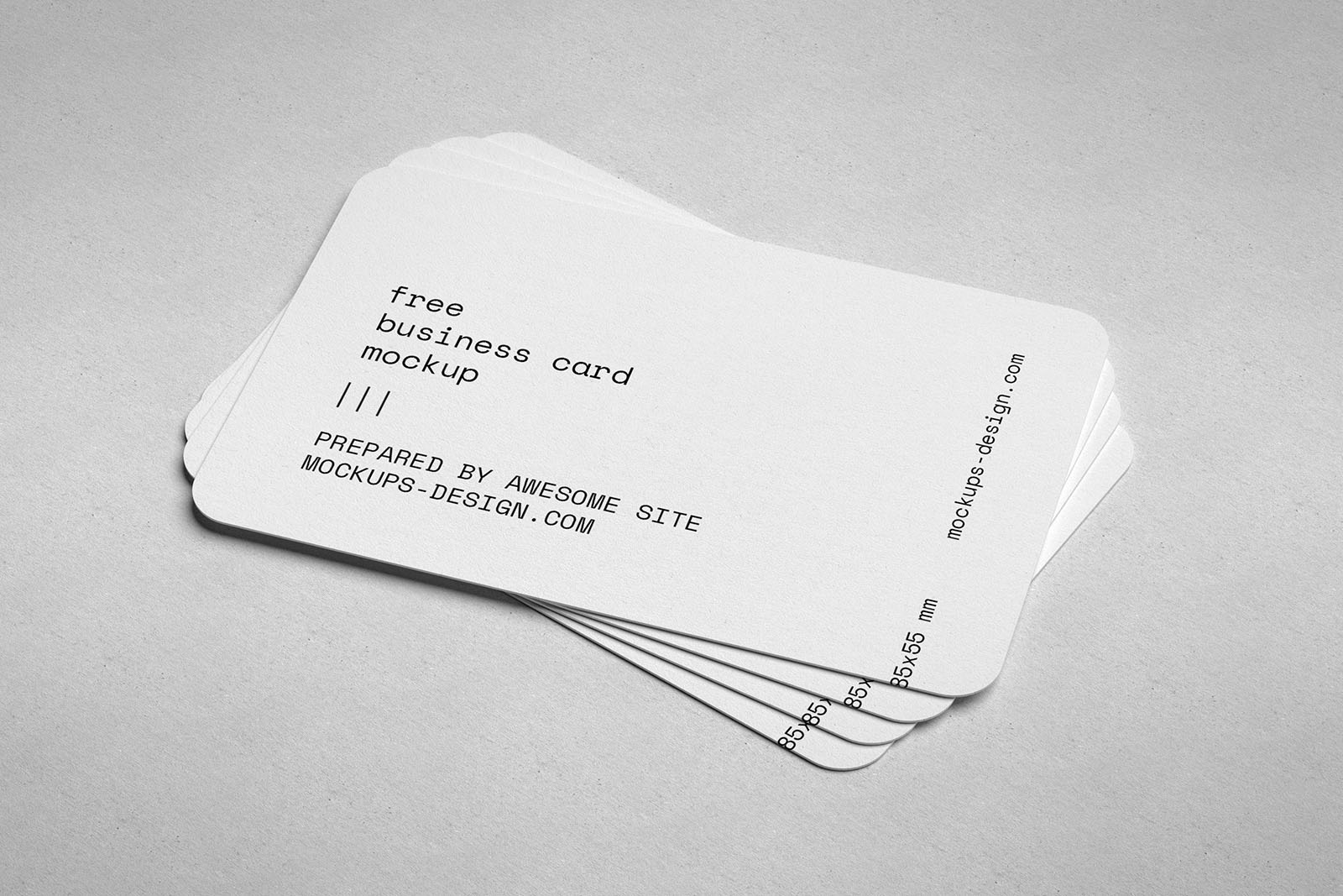 Rounded business cards mockup