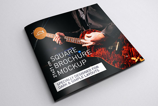 Free square brochure mockups