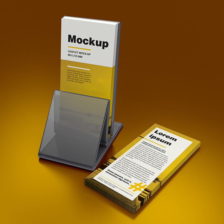 DL leaflet holder mockup