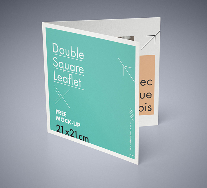 Double square leaflet mockup