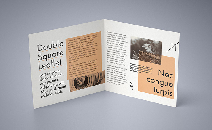 Double square leaflet mockup