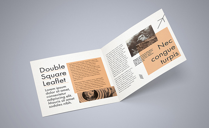 Double square leaflet mockup