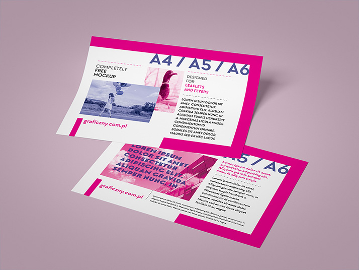 Horizontal leaflet mockup set