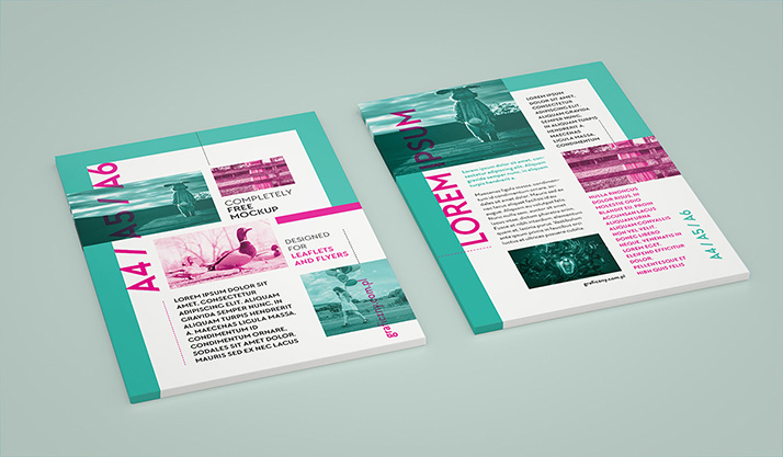 Vertical leaflet mockup set