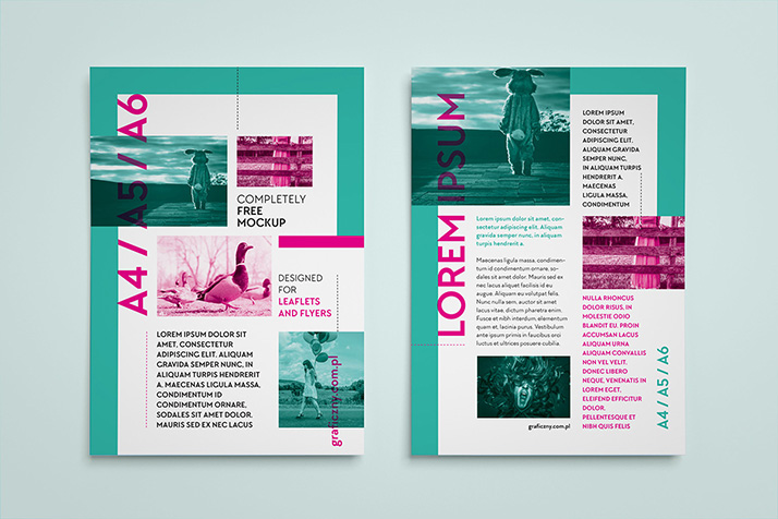 Vertical leaflet mockup set