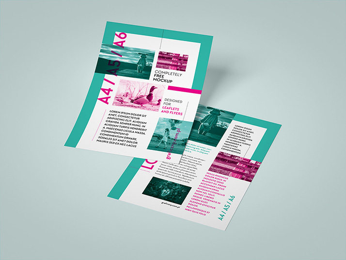 Vertical leaflet mockup set