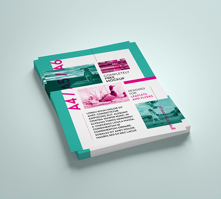 Vertical leaflet mockup set