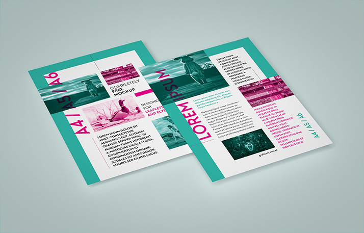 Vertical leaflet mockup set