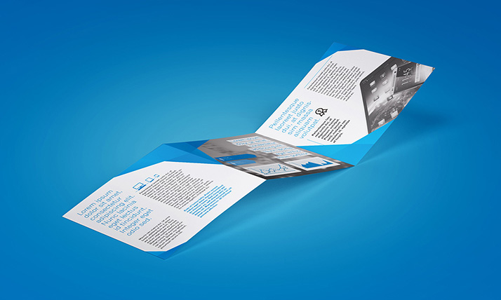 Trifold square brochure