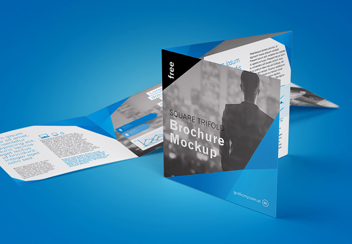 Download Trifold Square Brochure Mockups Design Free Premium Mockups