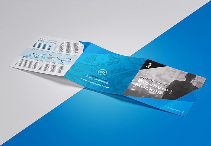 Download 6 Angles Of Trifold Square Brochure Mockup Mockup Hunt PSD Mockup Templates