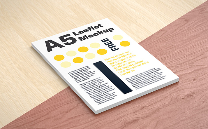 Free A5 Leaflet Mockup