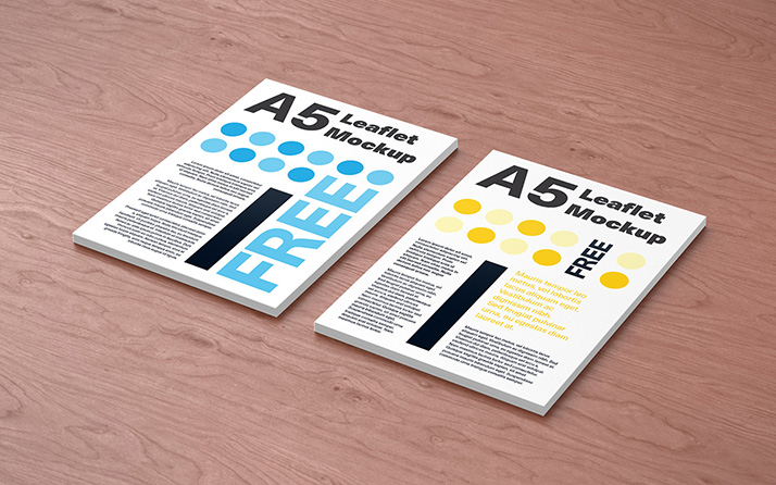 Free A5 Leaflet Mockup