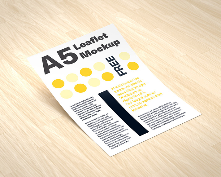 Free A5 Leaflet Mockup