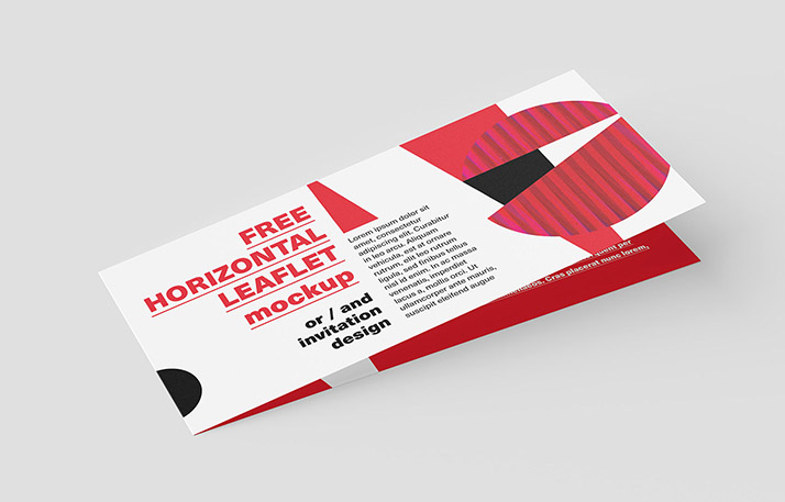 Free horizontal DL Leaflet Mockup
