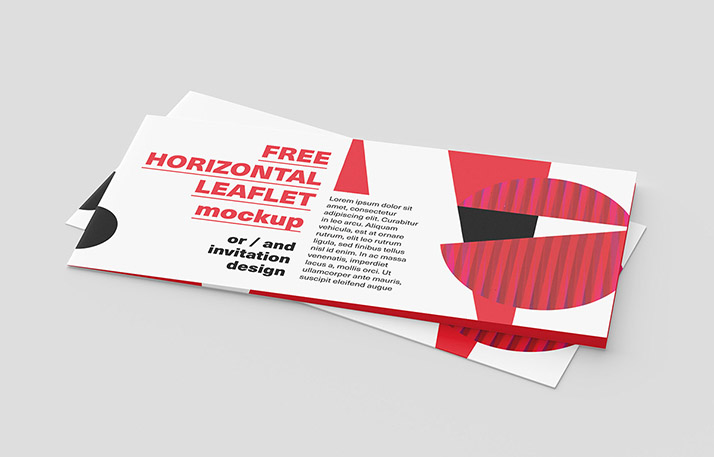 Free horizontal DL Leaflet Mockup