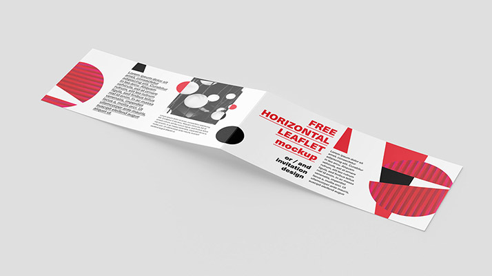 Free horizontal DL Leaflet Mockup