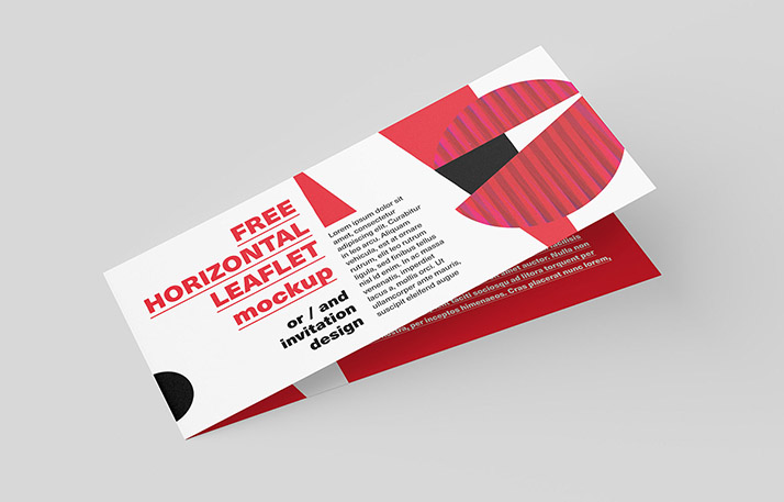Free horizontal DL Leaflet Mockup