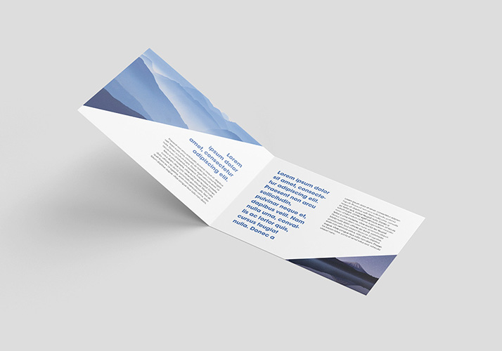 Horizontal bi-fold leaflet mockup