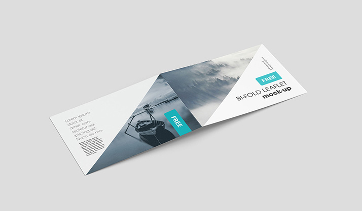 Download Horizontal Bi Fold Leaflet Mockup Mockups Design