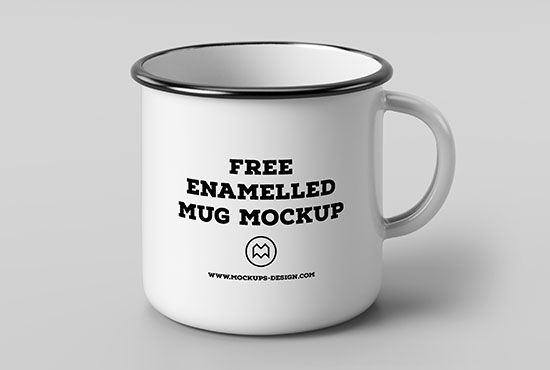 Free enamel mug mockup