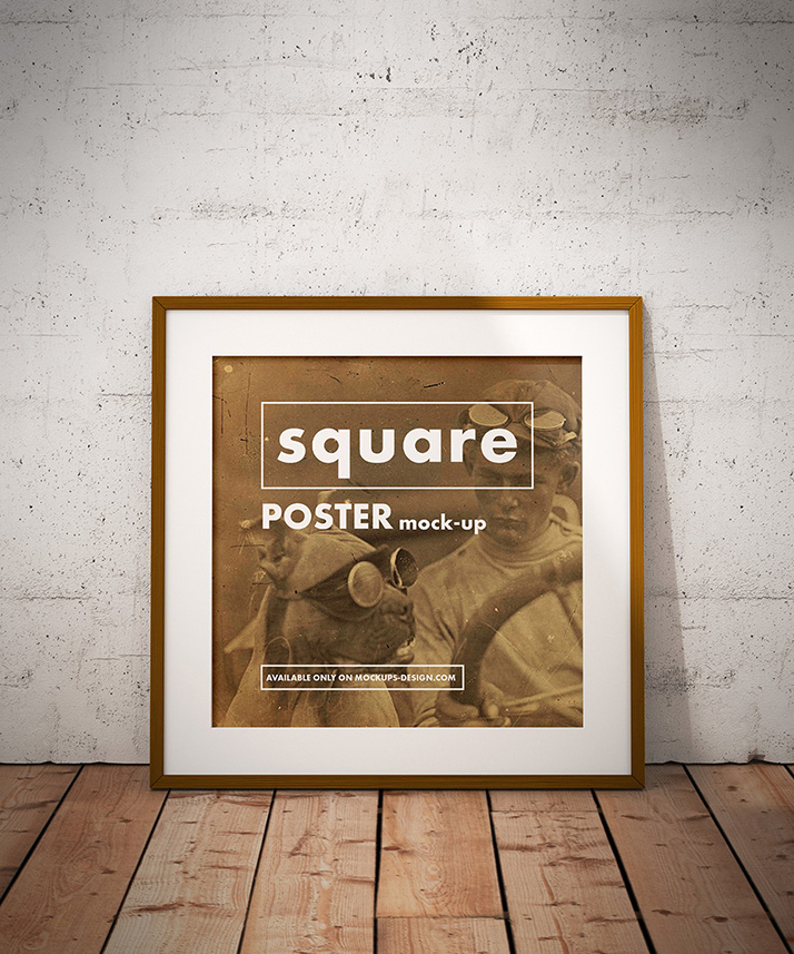 Free square poster mockup