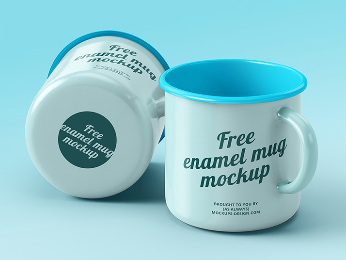 Free enamel mug mockup