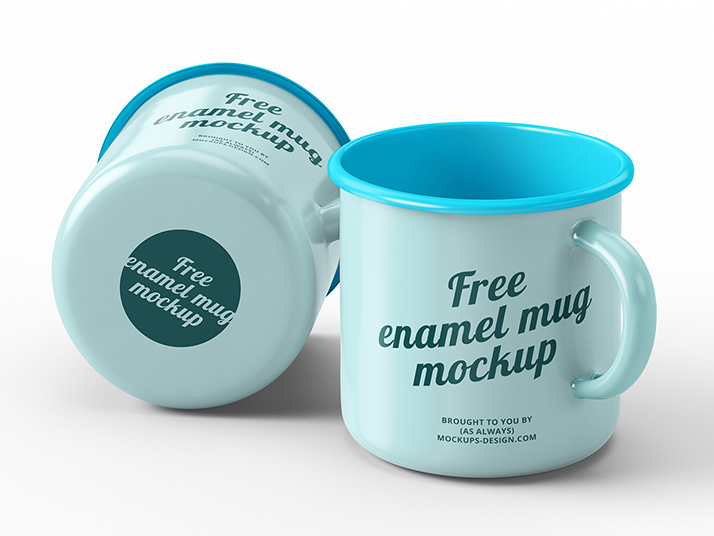 Free enamel mug mockup