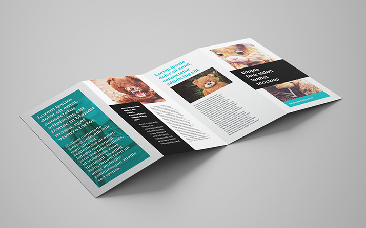 Free 4-panel leaflet mockup