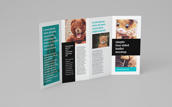 Free 4-panel leaflet mockup