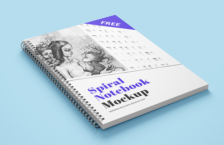 Download Free Spiral Notebook Mockup Mockups Design Free Premium Mockups