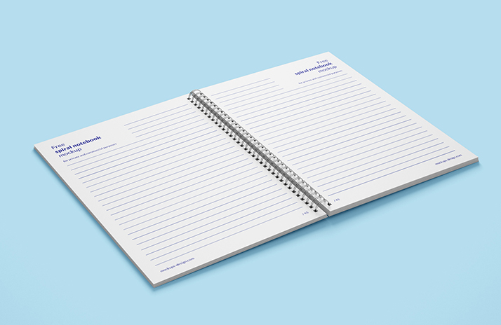 Free spiral notebook mockup