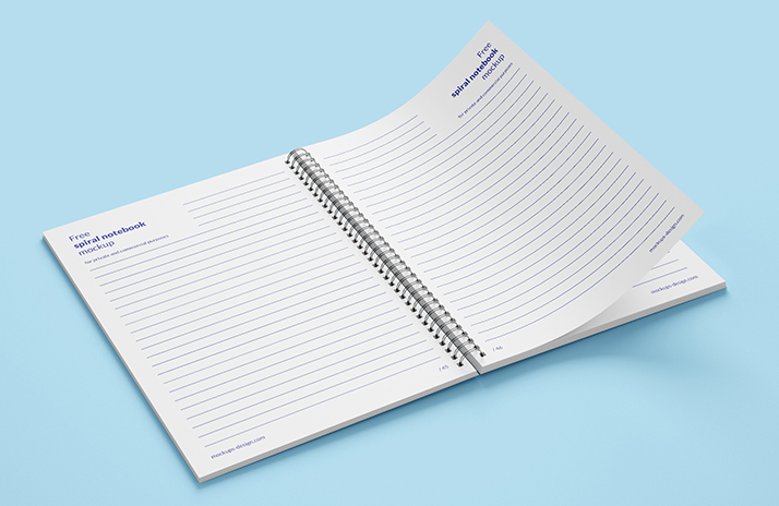 Download Free Spiral Notebook Mockup Mockups Design