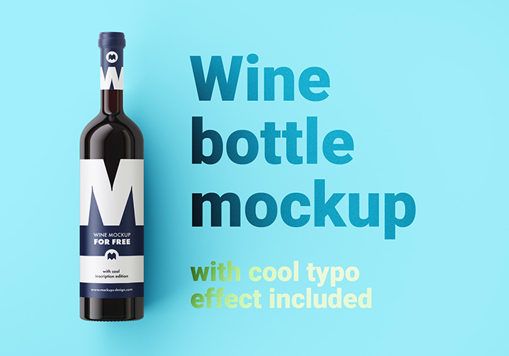 Free wine bottle mockup