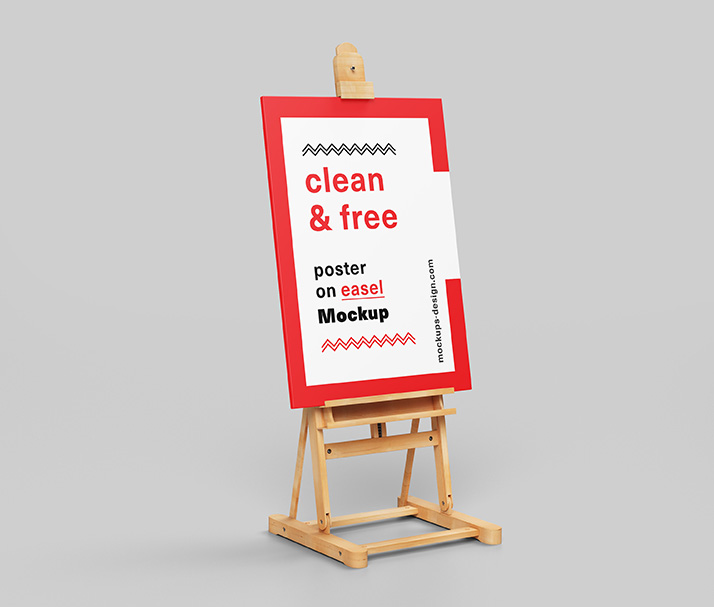 Download Poster on easel mockup - Mockups Design | Free Premium Mockups