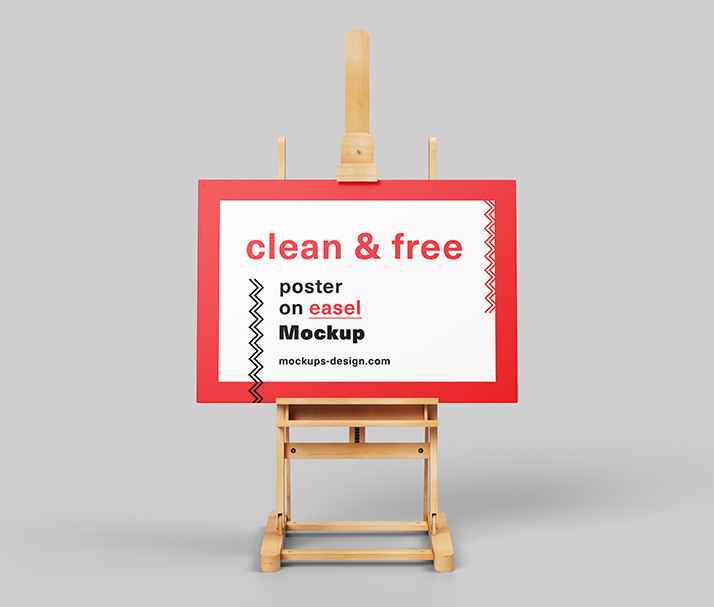 Download Poster on easel mockup - Mockups Design | Free Premium Mockups