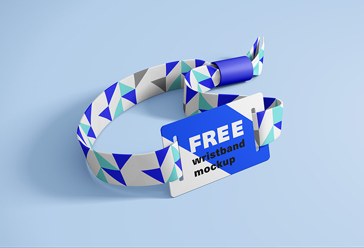 Free RFID wristband mockup