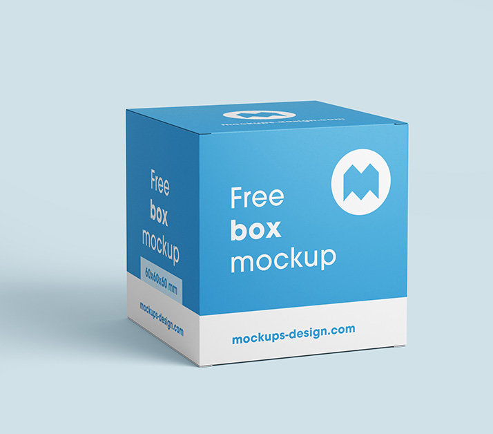 Free box mockup / 80x80x80 mm - Mockups Design | Free Premium Mockups