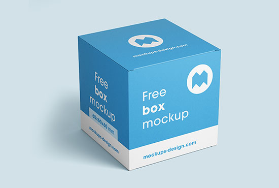 Free box mockup / 80x80x80 mm