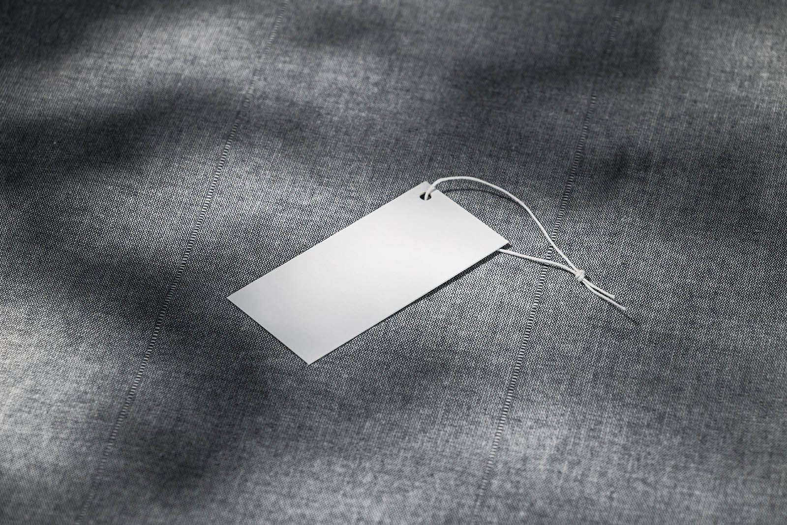 Label on grey material mockup