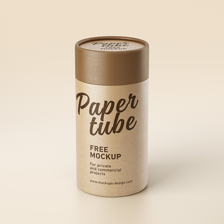Free paper tube mockup