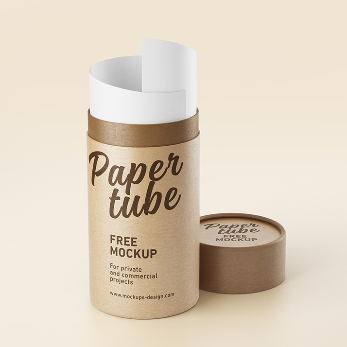 Free paper tube mockup