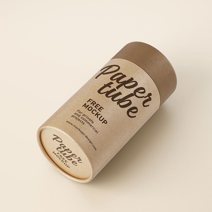 Free Poster with Paper Tube Mockup, Free PSD Mockup