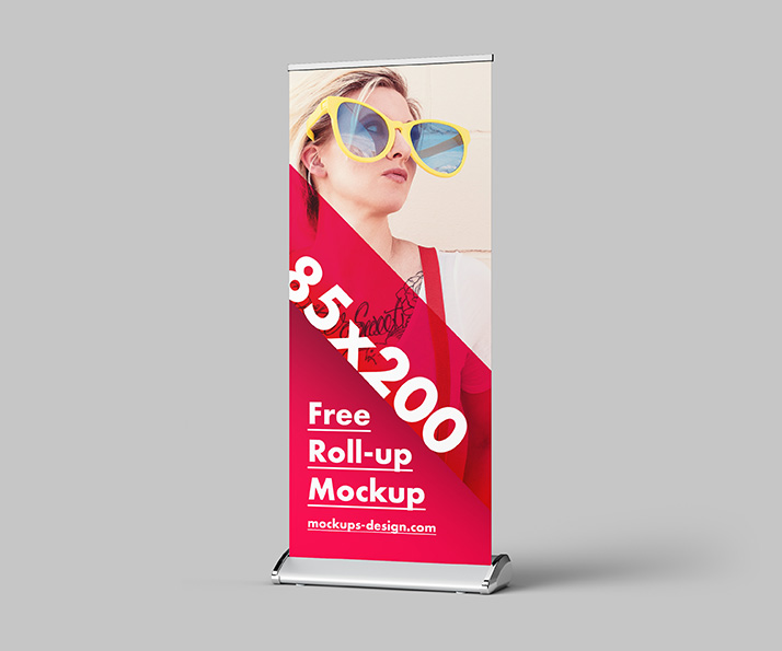 Download Free Roll Up Mockup 85x200 Cm Mockups Design