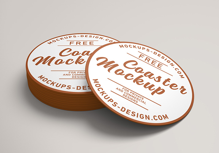 Free round coaster mockup - Mockups Design | Free Premium Mockups