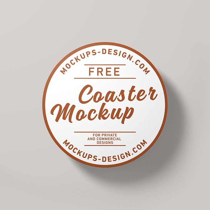 Free round coaster mockup - Mockups Design