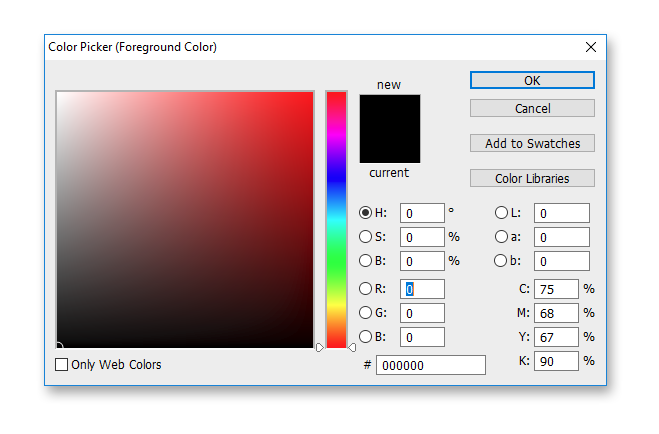 Background color selection
