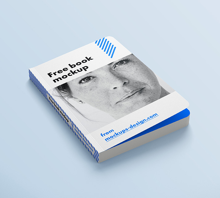 Free book with rounded corners mockup