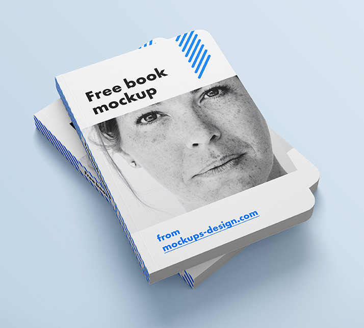 Free book with rounded corners mockup